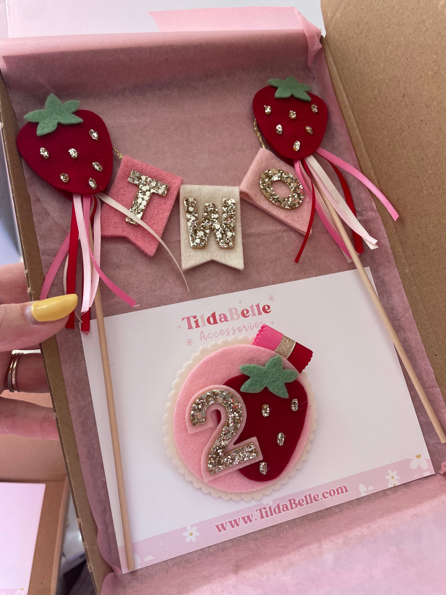 Strawberry cake topper