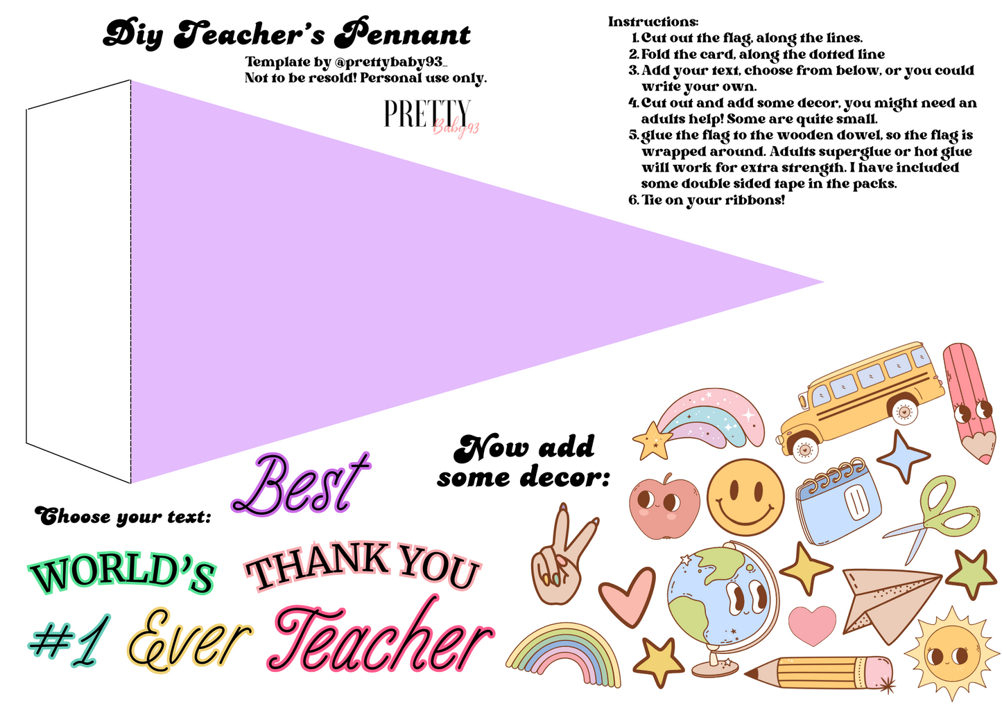 Teacher Flag Gift diy PRINTABLE