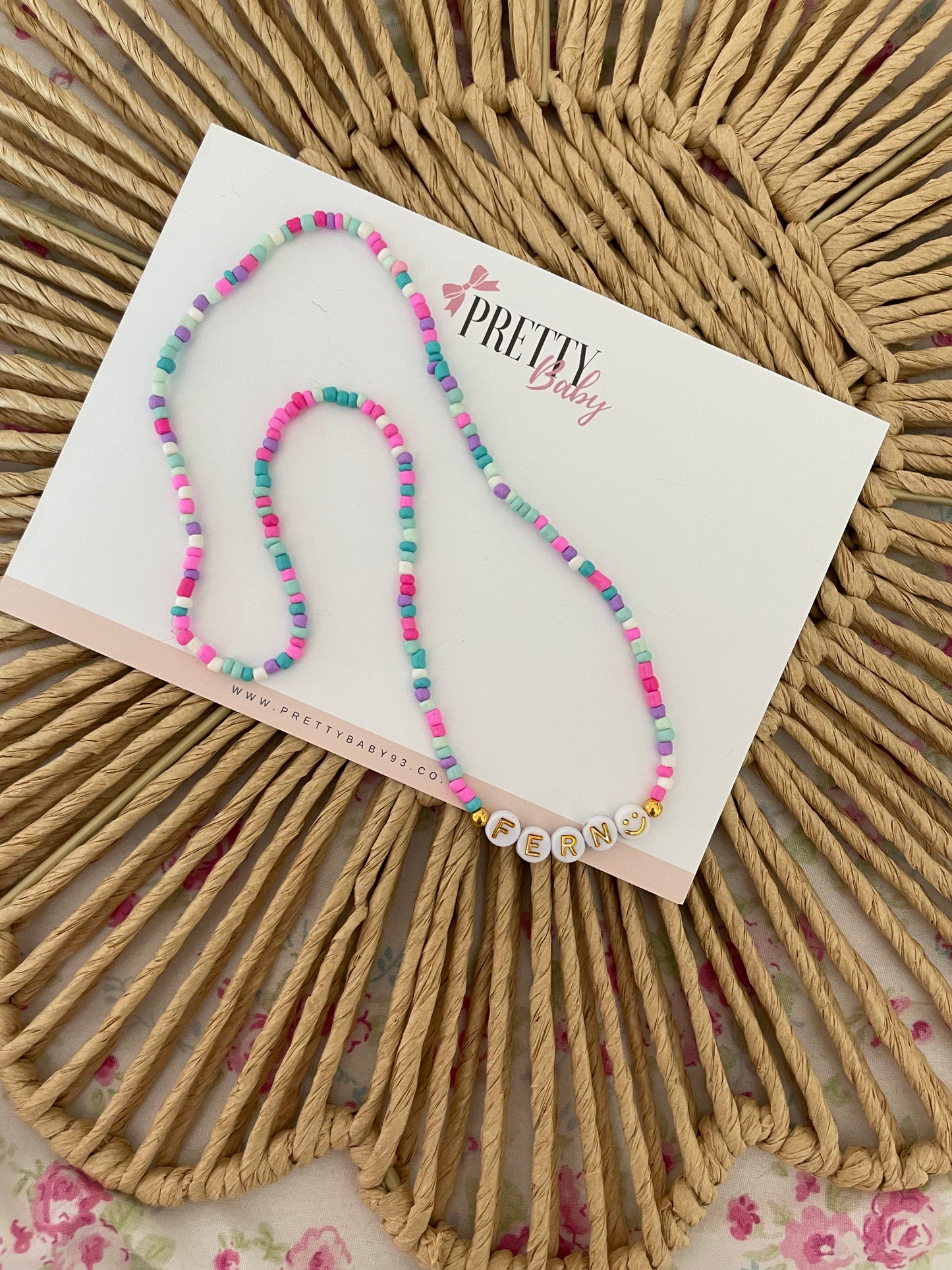 Seed bead personalised necklace