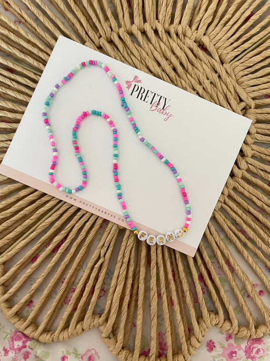 Seed bead personalised necklace