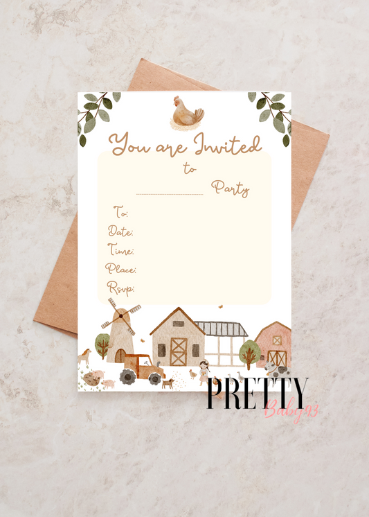 Farmyard Birthday Invitation