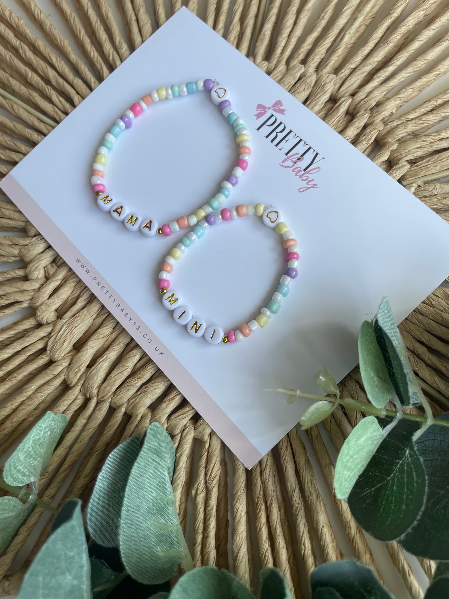 Rainbow seed bead, mama and mini set