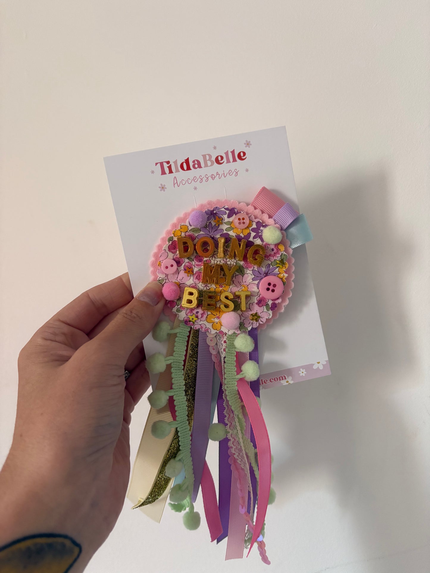 Handmade Statement Rosette Badge | Limited Edition Fabric & Ribbon Brooch | One of a Kind
