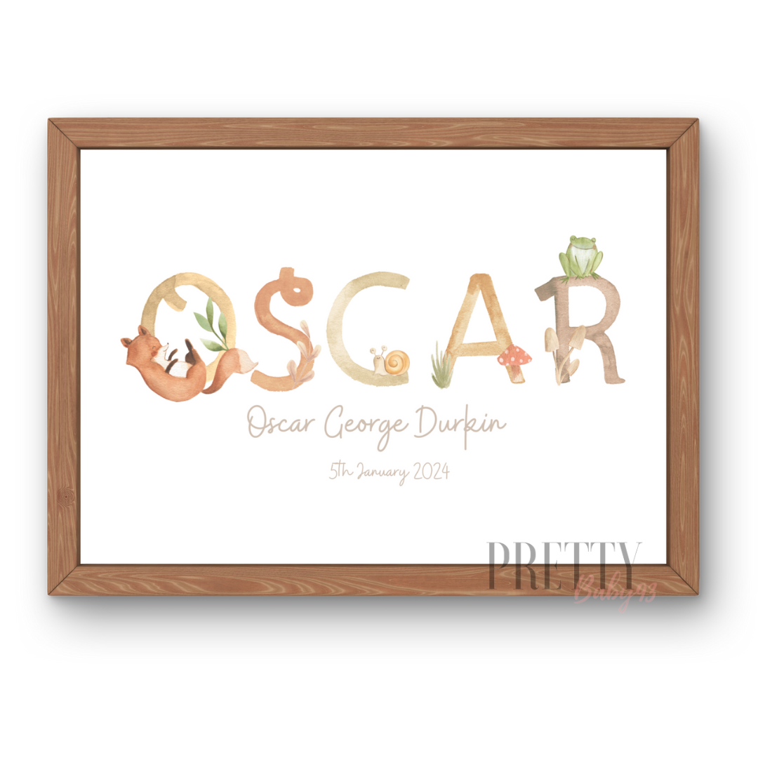 Personalised Name Wall Art Print (A4)