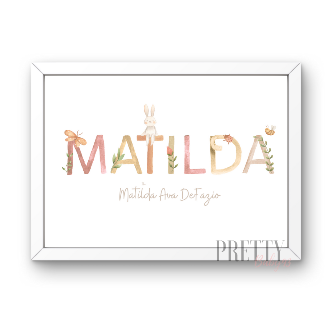 Personalised Name Wall Art Print (A4)