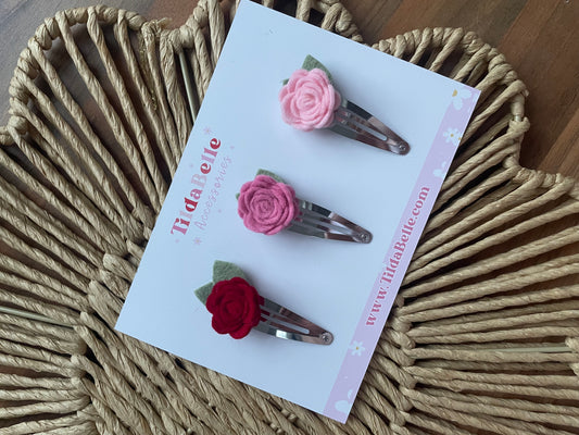 Mini rose snap clips