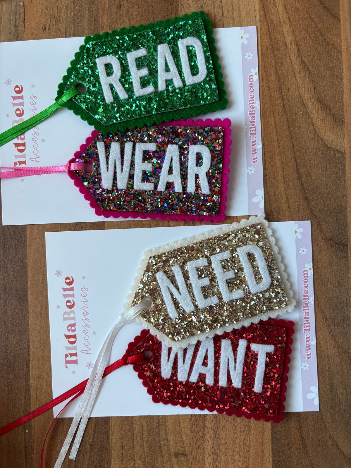 Christmas tags - want, need, wear, read