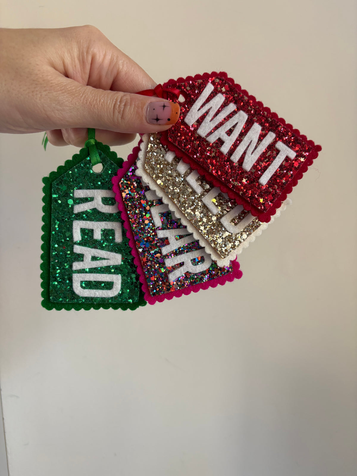 Christmas tags - want, need, wear, read