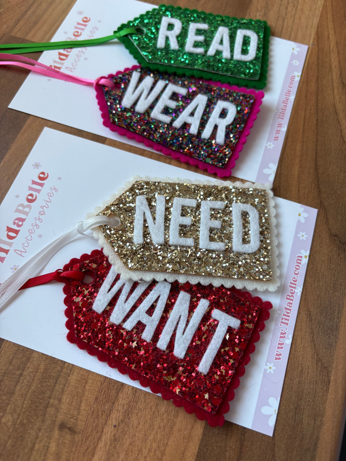 Christmas tags - want, need, wear, read