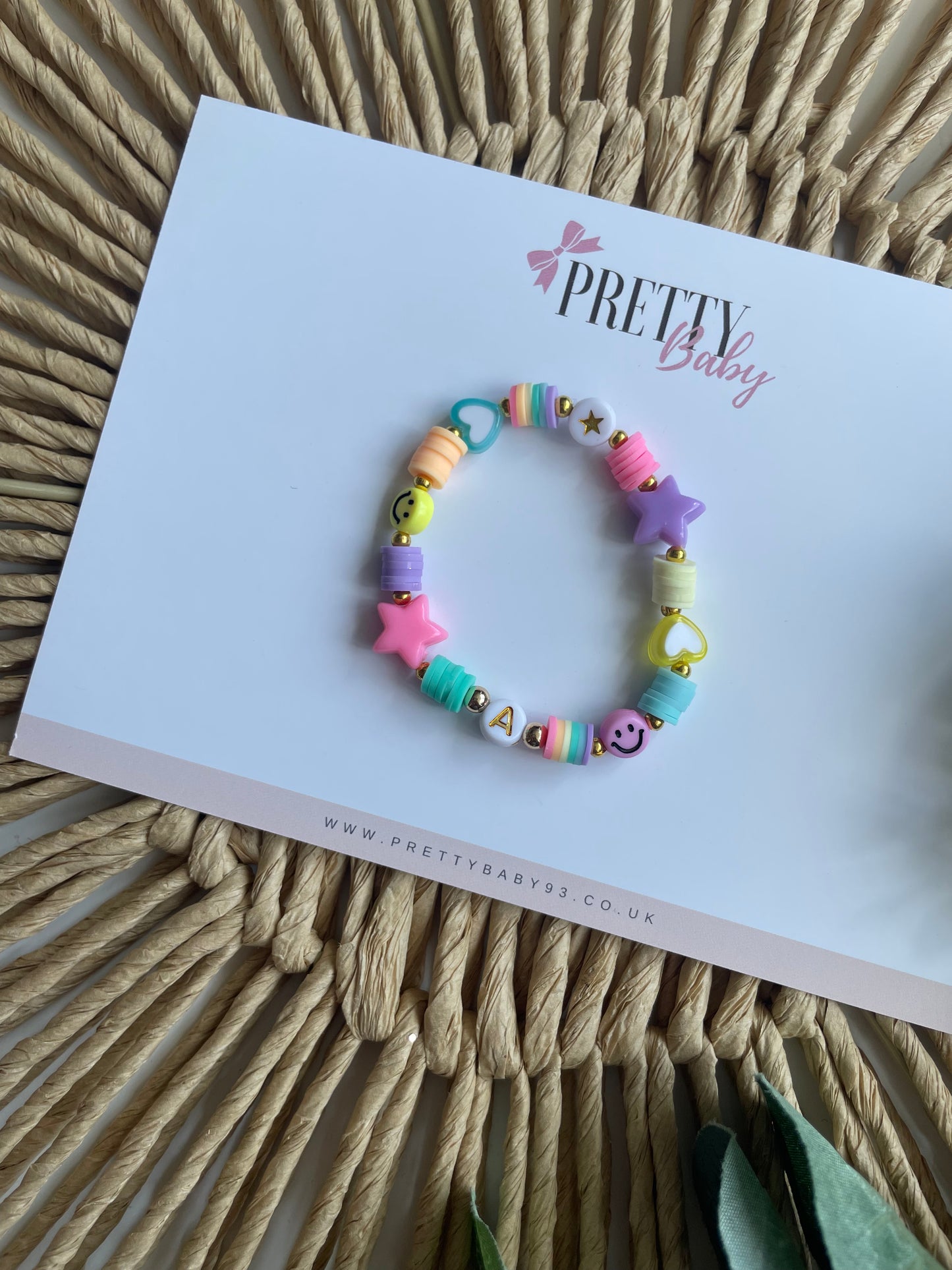 Y2K pastel Initial Bracelet