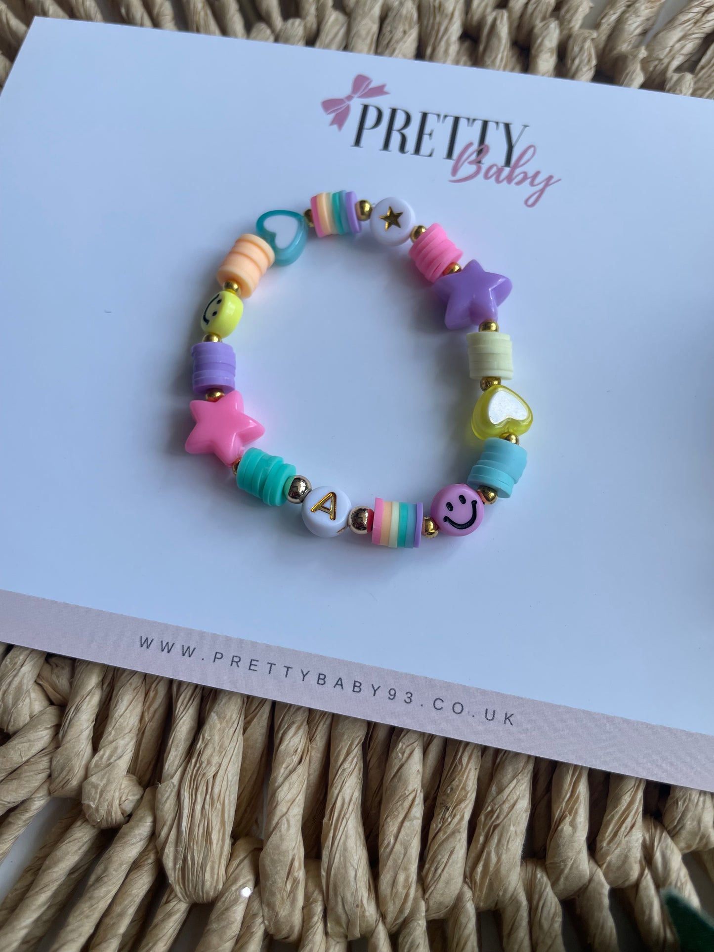 Y2K pastel Initial Bracelet