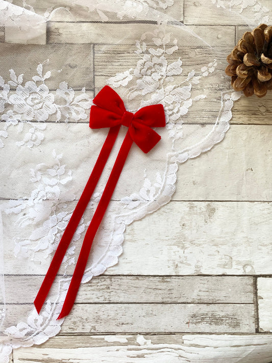 Red velvet vintage bow (4601036636225)