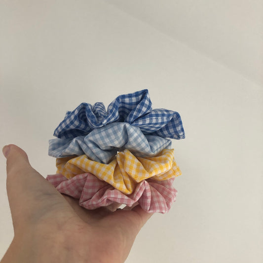 Gingham school scrunchie (4512209862721)