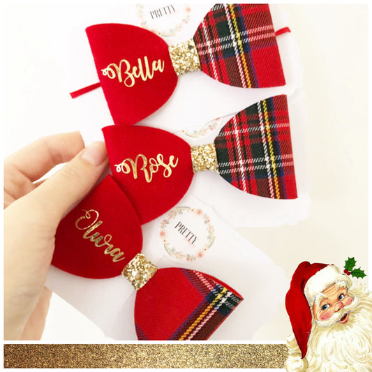 Personalised tartan bow (4092073869377)